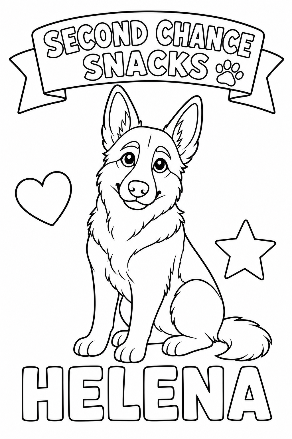 Printable Helena coloring page from Second Chance Snacks
